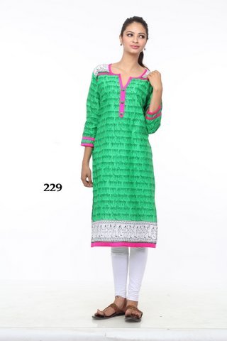 Dark Parrot Color Kurti