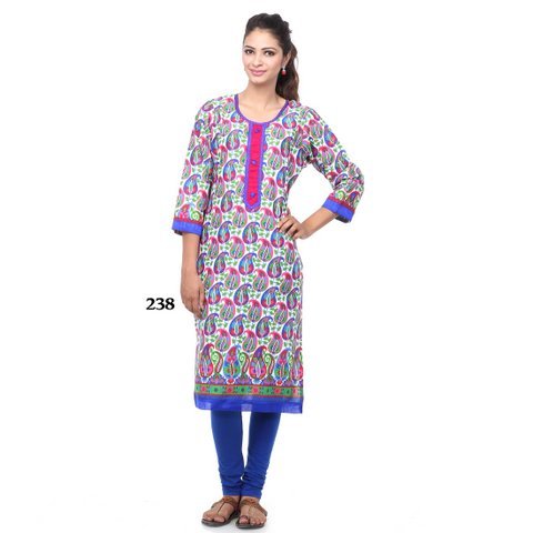 Blue with Pink Strips Kurti