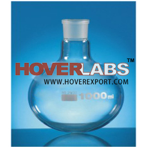 Flask Round Bottom, Single Neck DIN Medium - Borosilicate Glass, 50-2000ml, 236-260mm Height, DIN 12348 Socket Size 14/23-34/35, Laboratory Heating and Mixing