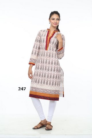 Red & Black Strips Kurti