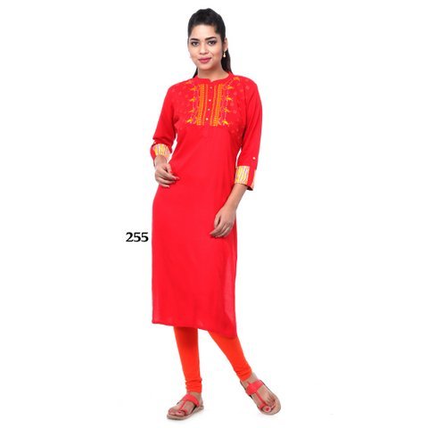 Dark Red Beautiful Kurti
