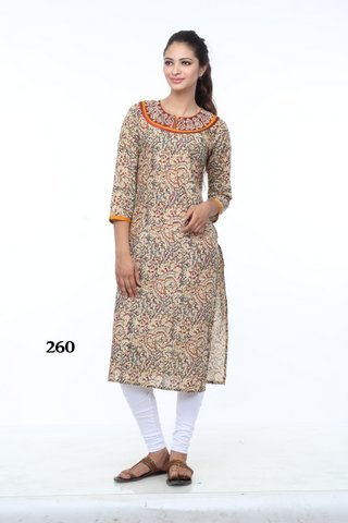 Light Gray with Red Strips Kurti