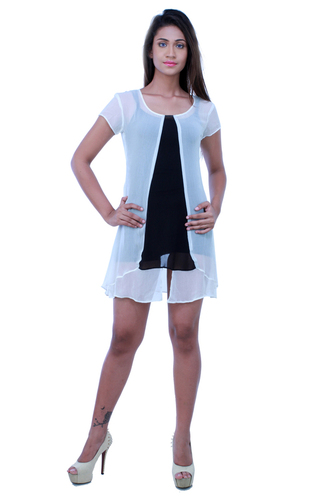 Contrast Color Flair Dress