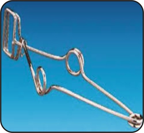 Test Tube Holder - Steel Wire 155mm Silver, Plated Jaw, Secure Grip