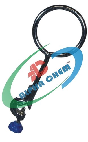 Retort Ring - Steel 60mm Diameter Black, 8mm Stem, Bosshead Clamp, Welded Joints, Durable Support