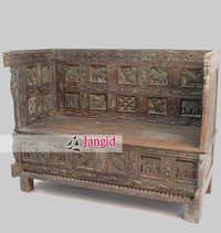 Indian Carved Antique Remade Living Room Sofa