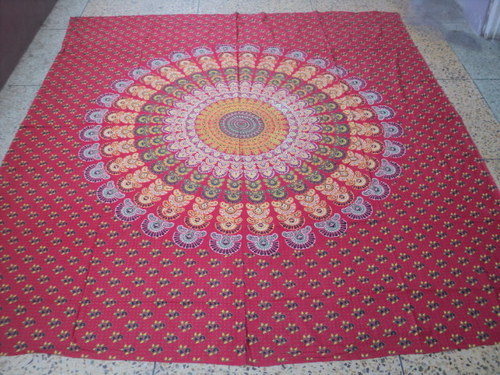Multicolor Bagru Mandala Printed Tapestry