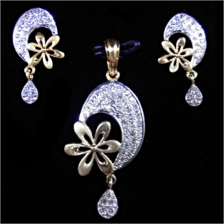 CZ Diamond Pendant Set