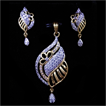 CZ Diamond Pendant Set