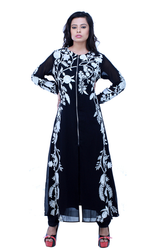 Embroidery Long Jacket Dress