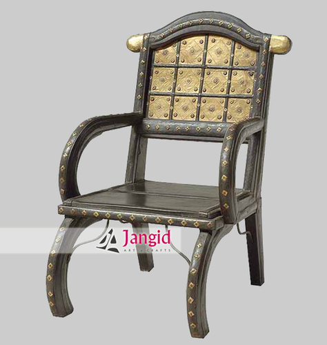 Traditional Indian Iron Fitted Cart Chair 
