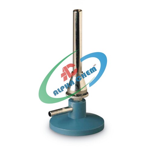 Teclu Burner - Chrome Plated Brass Tube 16mm, Cast Iron Base 8cm, Adjustable Air Regulator