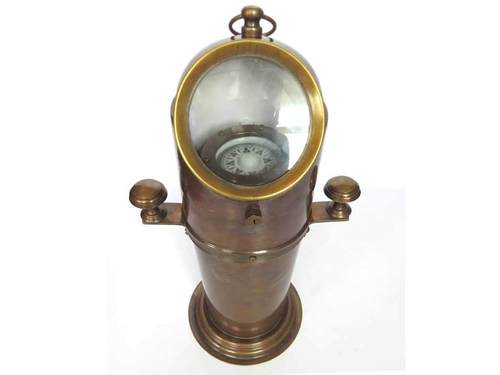 Brass Binnacle Compass with Oil Lamp