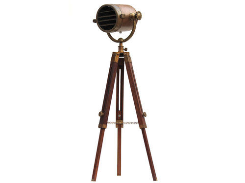 Antique Industrial Photography Studio Nautical Spotlight Tripod