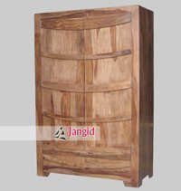 Indian Wooden Folding Bedroom Wardrobe - Color: Brown