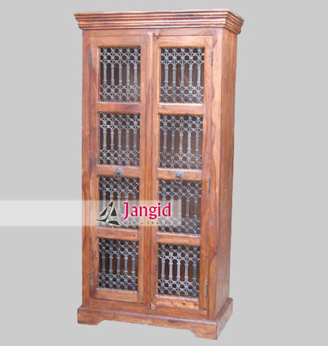 Indian Wooden Iron Grill Fitted Almirah