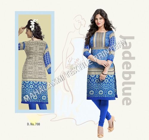 Blue Cotton Kurtis Materials