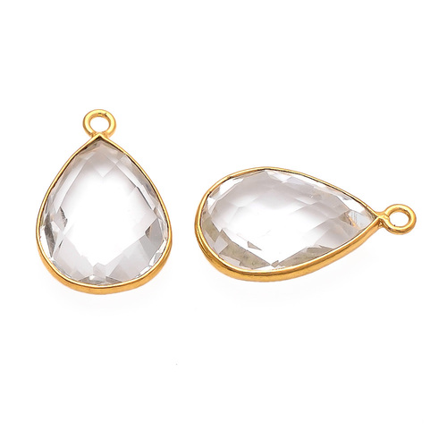 Pear Crystal Quartz Gemstone Connector