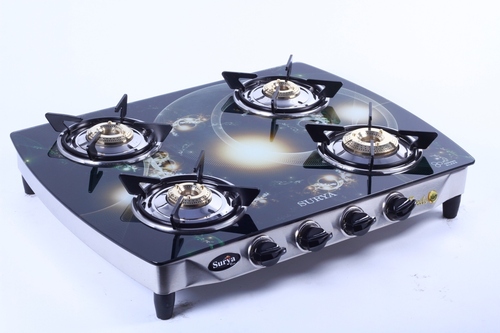 Four Burner LPG Glass Gas Stove By CARE HOME INDUSTRIES