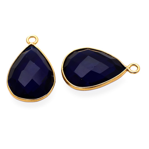 Pear Dyed Sapphire Gemstone Connector
