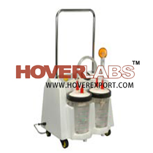 HIGH FLOW SUCTION UNIT - Shock Proof Fiberglass 2x2L Jars 180W 2800RPM Motor 30-35 Ltrs/min 50 dB Noise -720 mm Hg Vacuum | Lightweight Durable Portable Efficient Easy Use