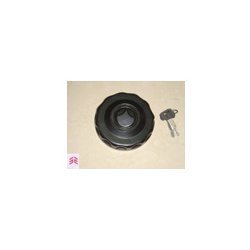 DIESEL TANK CAP CASTING MERC. - Metal, 75 Mm Diameter, Black, M22X1.5 Thread | Secure Seal, Keyed Lock, Easy Installation