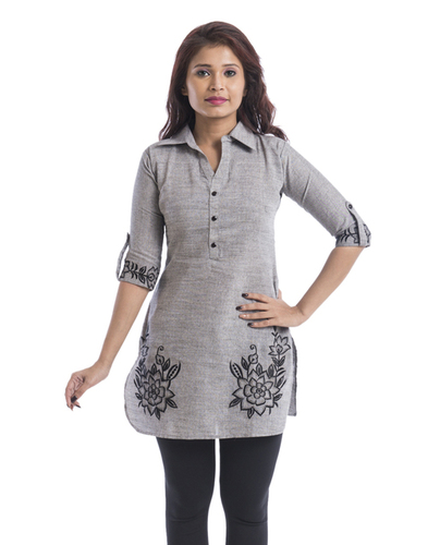 Sleeves Linen Kurti