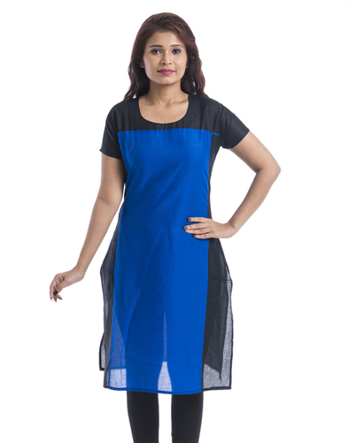 Black & Blue Cotton Kurti