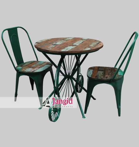 Indian Industrial Restaurant Dining Table Set By JANGID ART AND CRAFTS