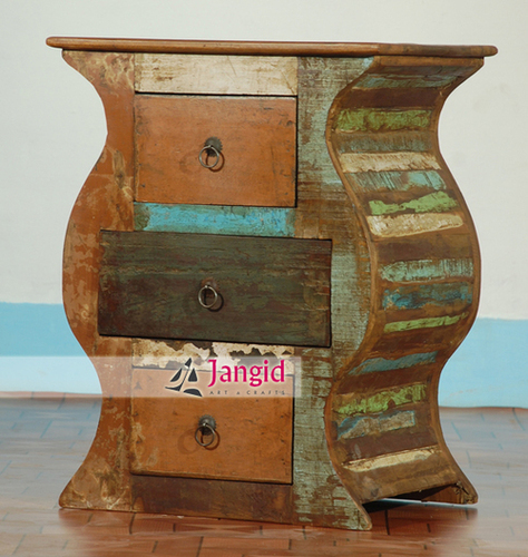 Indian Reclaimed Wooden Bedside Table By JANGID ART AND CRAFTS