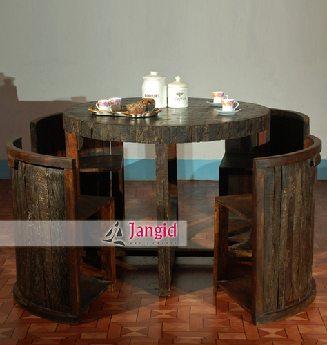 Indian Reclaimed Wooden Dining Table Set
