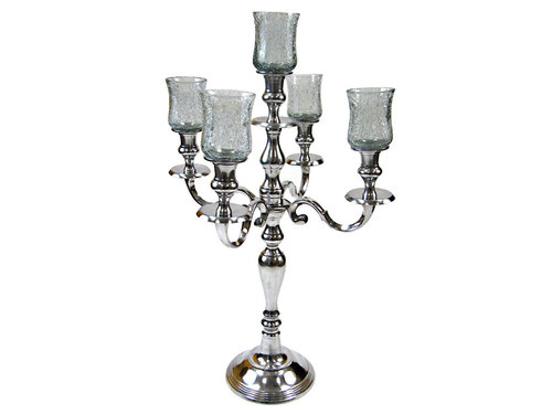 24" Candle Stand 5-branch w Chimney By Nautical Mart Inc.