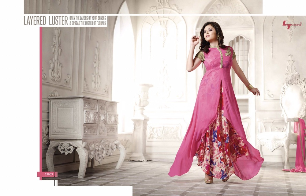 Georgette Fabrics Embroidery Dress Material