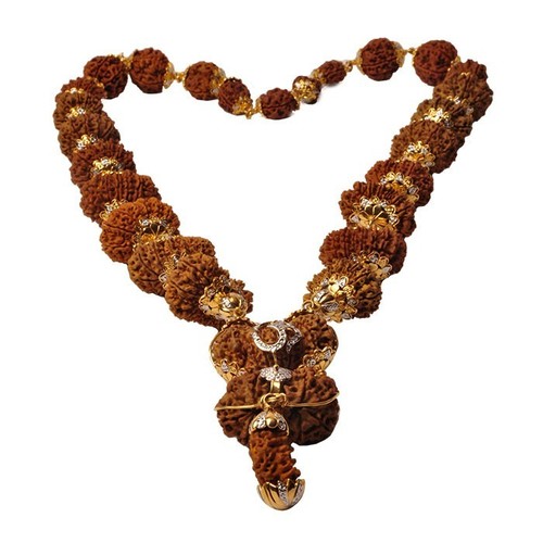 28 MM Attractive Nepali Rudraksha Indrakshi Mala Made In Sterling Silver -100% Pure