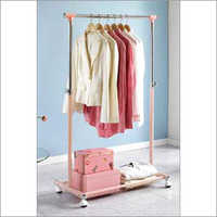 Rolling Adjustable Garment Rack - 89x42x105-160cm Silver, Two Columns, Four Wheels, Bottom Basket, Adjustable Height