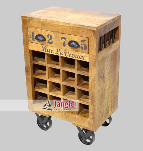 Indian Solid Mango Wooden Wine Rack By JANGID ART AND CRAFTS