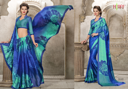 Sartin Georgette Printed Saree Elanzia Silk