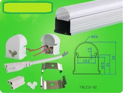 1.2M LED tube housing and caps-Intergrated