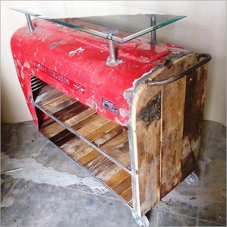 Iron Table with Glass 