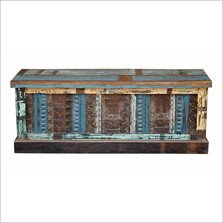 Reclaimed Wooden Carved Trunk