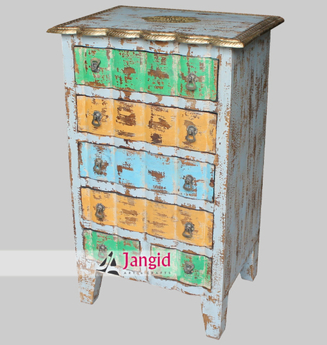 Indian Multi Coloured Wooden Distressed Furniture