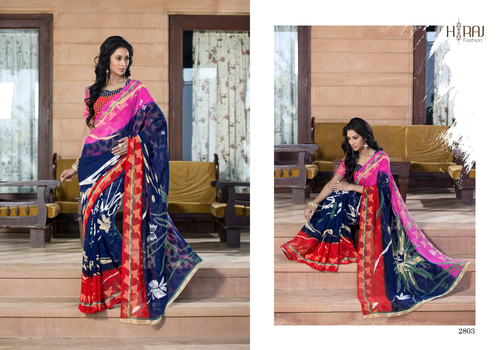 Viscos Georgatte Butty Printed Saree