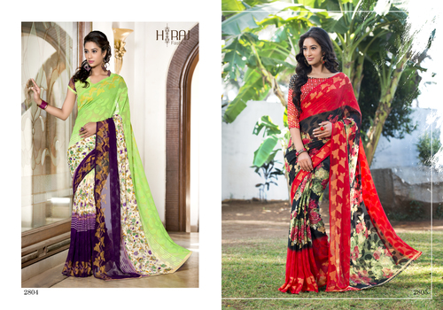 Viscos Georgatte Butty Printed Saree
