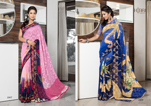 Viscos Georgatte Butty Printed Saree