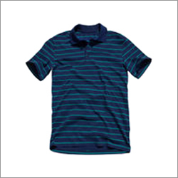 Tee Shirt Polo Blue Sriped in Blue