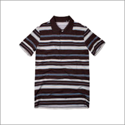 Tee Shirt Polo Black Striped
