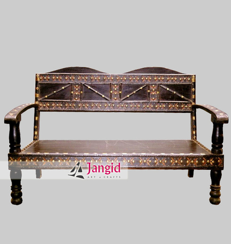 Traditional Antique Wooden Cart Living Room Sofa