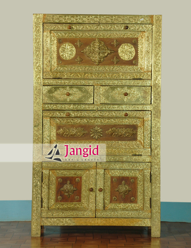 Indian Wooden Brass Fitting Bedroom Furniture
