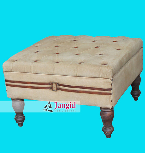 Wooden Canvas Fabricated Ottoman India