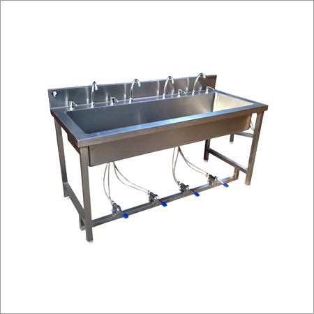 Four Person Foot Operated Sink Side View